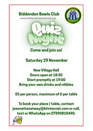 Come along to our Quiz Night